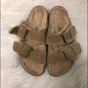 Fur Lined Birkenstock Sandals Size 7.5